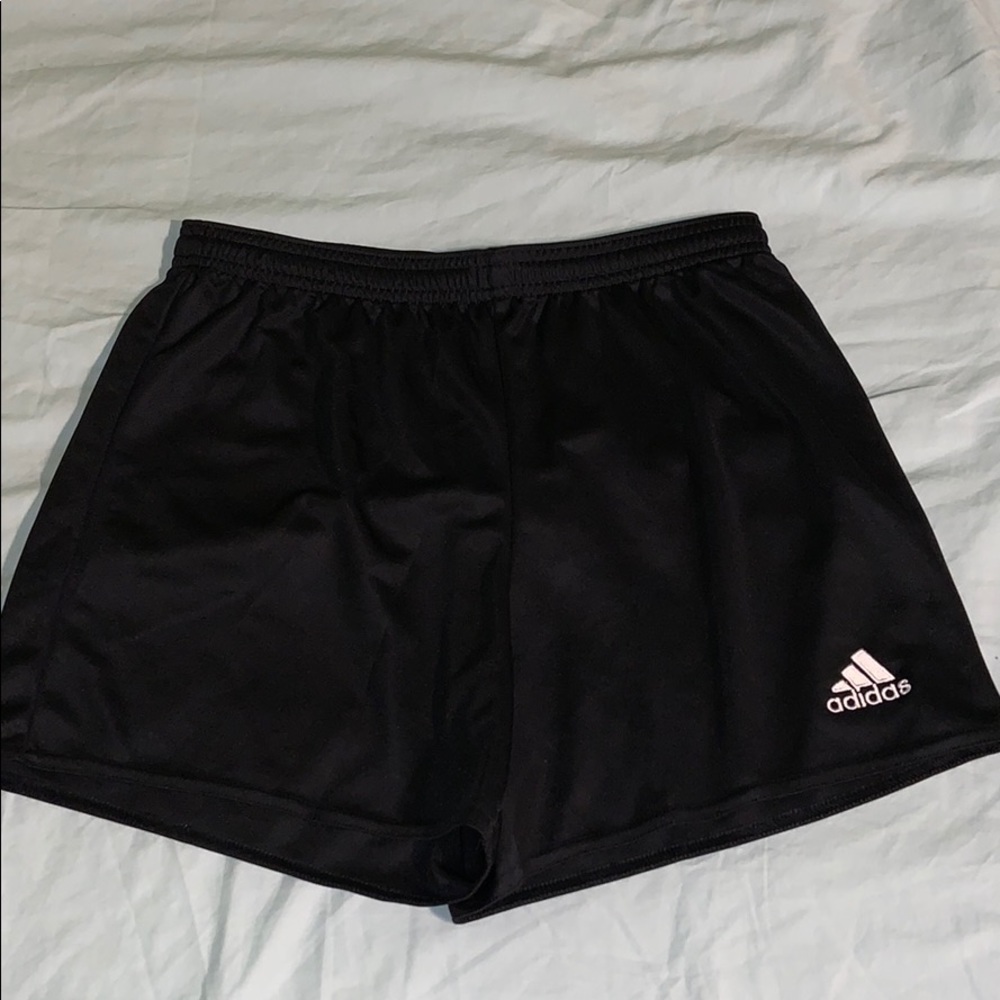 Black adidas workout shorts